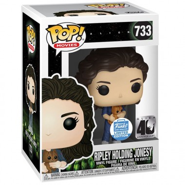 Figurine Pop Ripley holding Jonesy (Alien)