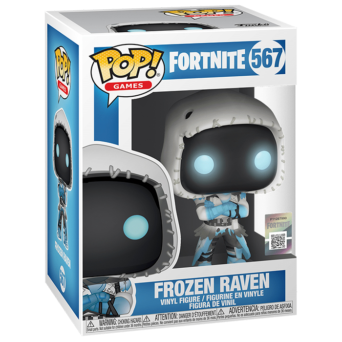 Figurine Funko Pop Frozen Raven (Fortnite) dans sa boîte