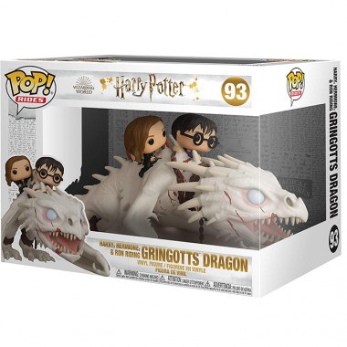 Figurine Pop Harry, Hermione & Ron Riding Gringotts Dragon (Harry Potter)