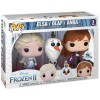 Figurines Pop Elsa pieds nus, Olaf et Anna (Frozen 2)
