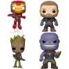 Figurines Pop Iron Man, Captain America, Groot et Thanos (Avengers Infinity War)