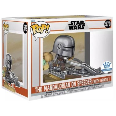 Figurine Pop The Mandalorian on Speeder with Grogu (Star Wars The Mandalorian)