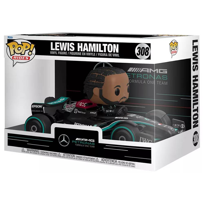 Figurine Pop Lewis Hamilton in car (Mercedes AMG Petronas)