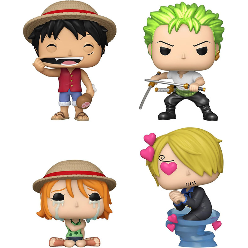 Figurines Pop 4 Pack Monkey D. Luffy, Roronoa Zoro, Nami et Sanji (One Piece) Figurines Pop 4 Pack Monkey D. Luffy, Roronoa Zoro, Nami et Sanji (One Piece)
